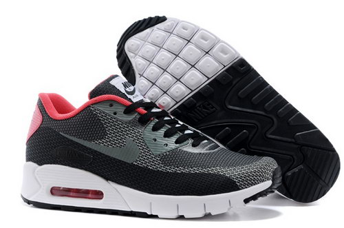 Nike Air Max 90 Jacquard Mens Shoes Light Gray Black Red New Sale